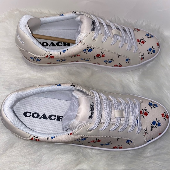 Coach Clip Low Top Sneaker With Floral Print New in box size 10 - Picture 4 of 9